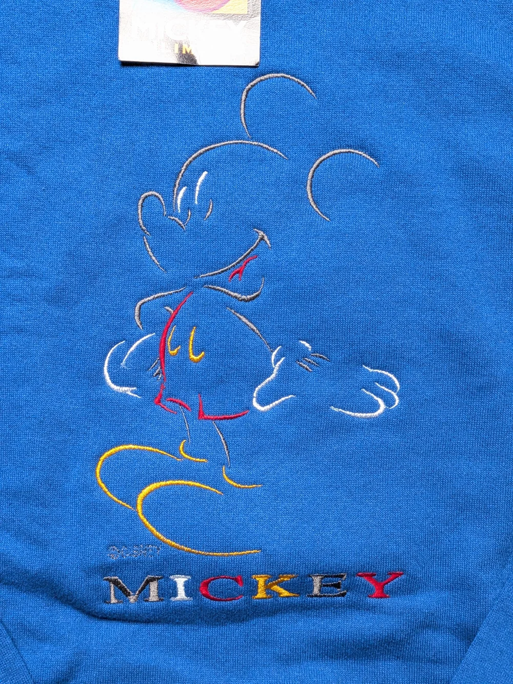 Vintage 90s XL Mickey Unlimited Genus Sweatshirt Blue Embroidered NWT